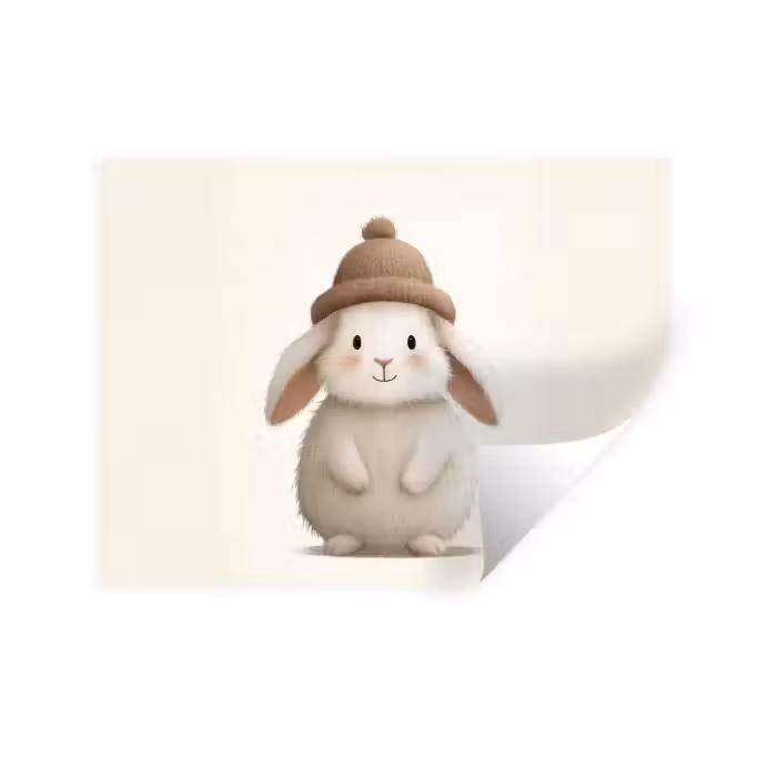 Wandtattoo – Kaninchen - Hut - Ohren - Beige