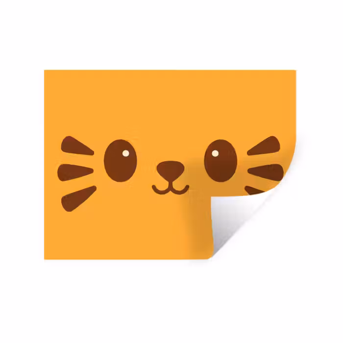 Wandtattoo – Katze - Vereinfacht - Orange - Fröhlich