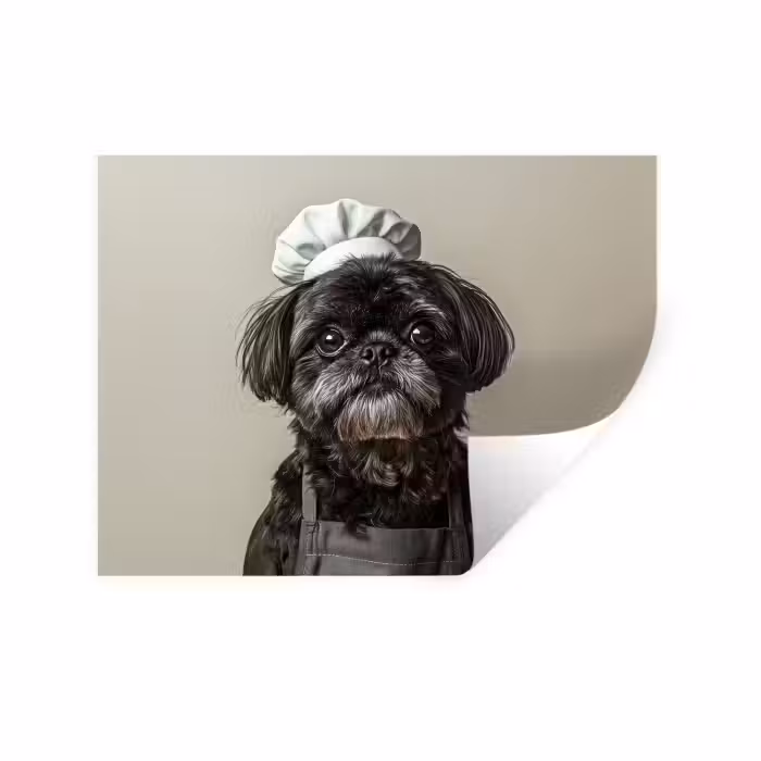 Wandtattoo – Kochkleidung - Schwarz - Hund
