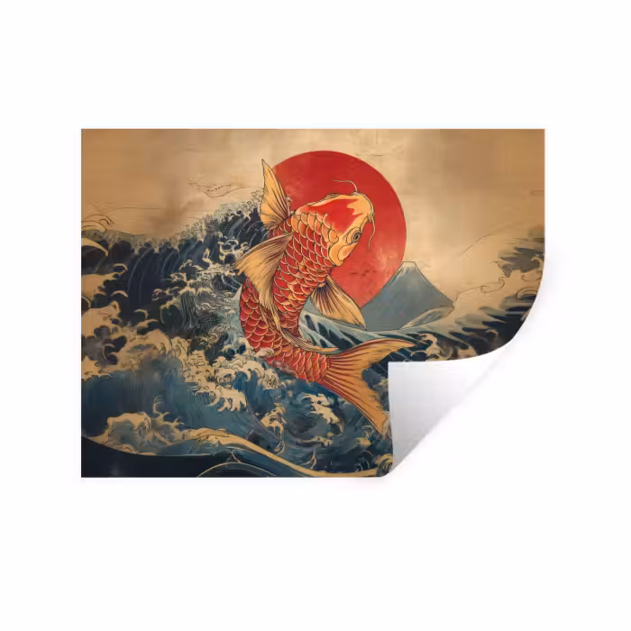 Wandtattoo – Koi - Meer - Wellen - Sonne