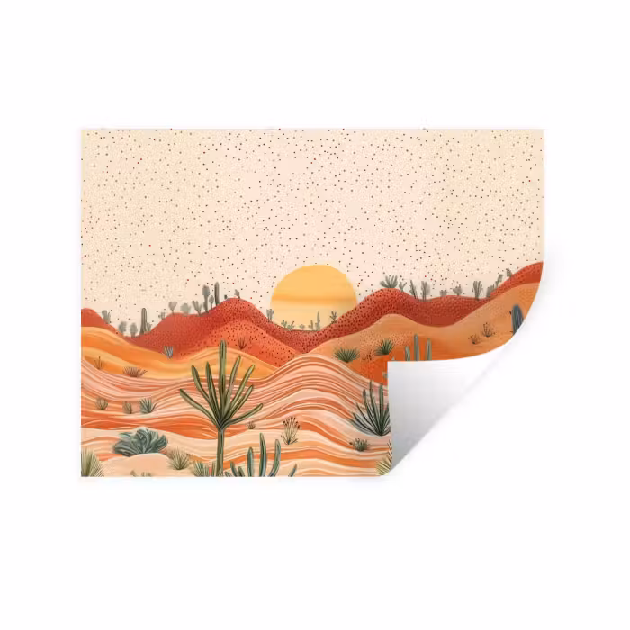 Wandtattoo – Landschaft - Hügel - Sonnenuntergang