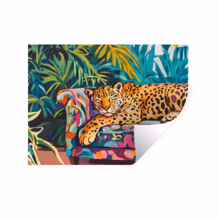 Wandtattoo – Leopard - Bunt - Tropisch