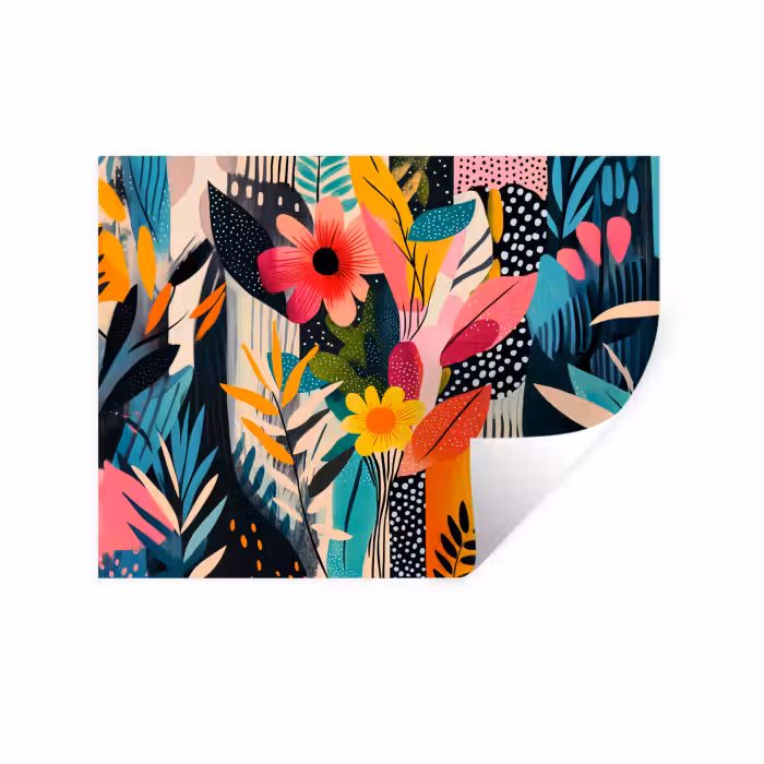 Wandtattoo – Malerei - Abstrakt - Blumen - Rosa