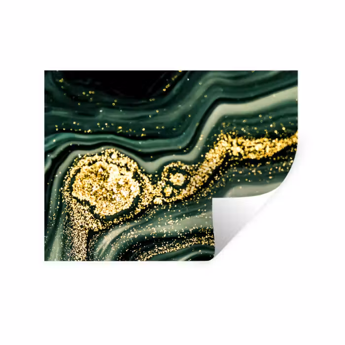 Wandtattoo – Marmor - Gold - Glitter - Grün - Marmoroptik - Luxus