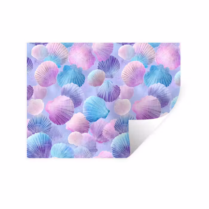 Wandtattoo – Muscheln - Lila - Blau - Muster
