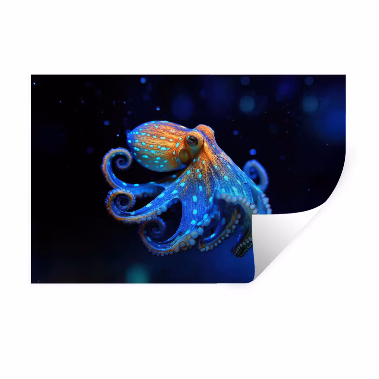 Wandtattoo – Oktopus - Punkte - Blau - Meer