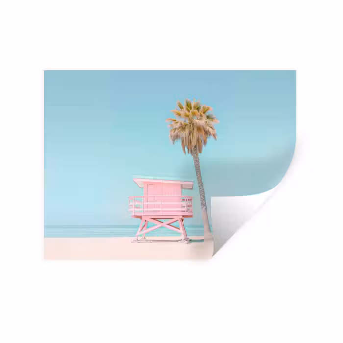 Wandtattoo – Palme - Strandhaus - Rosa