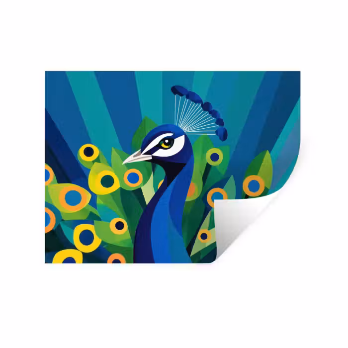 Wandtattoo – Pfau - Kreise - Blau