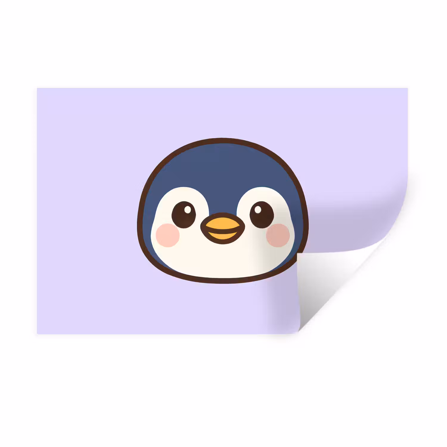 Wandtattoo – Pinguin - Lila - Niedlich