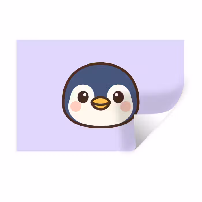 Wandtattoo – Pinguin - Lila - Niedlich