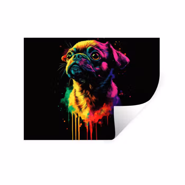 Wandtattoo – Puck - Hund - Farbe - Farben