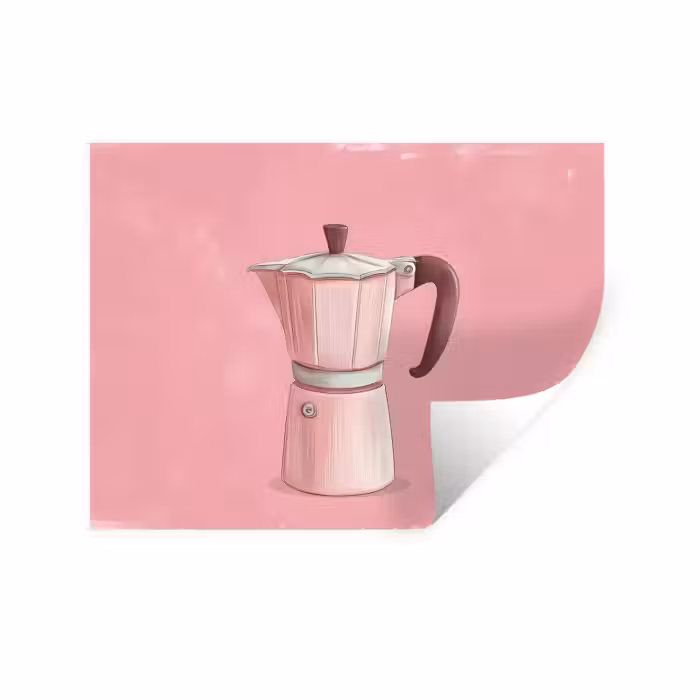 Wandtattoo – Rosa - Becher Kanne - Illustration - Kaffee