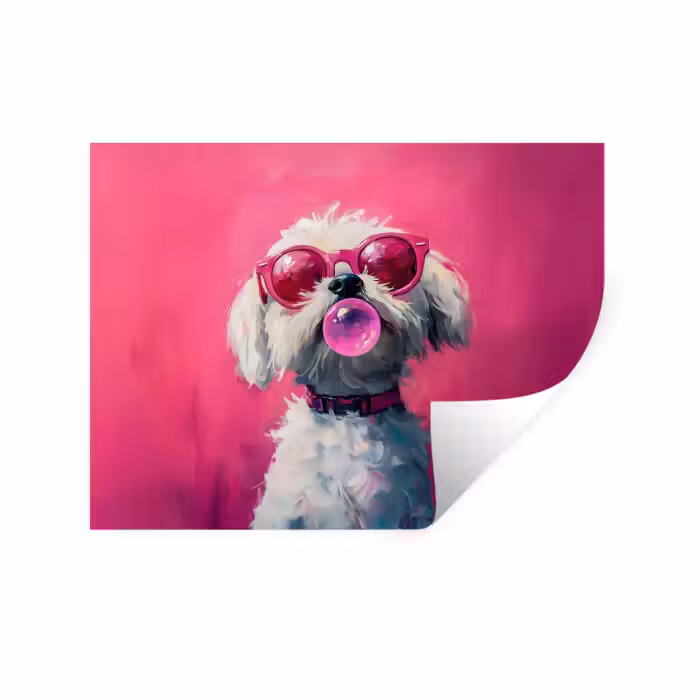 Wandtattoo – Rosa - Hund - Blase