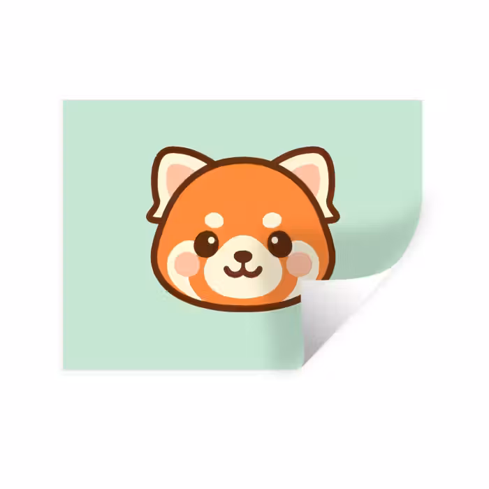 Wandtattoo – Roter Panda - Grün - Cartoon
