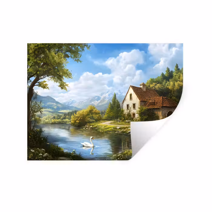 Wandtattoo – Schwan - Bäume - Ruhe