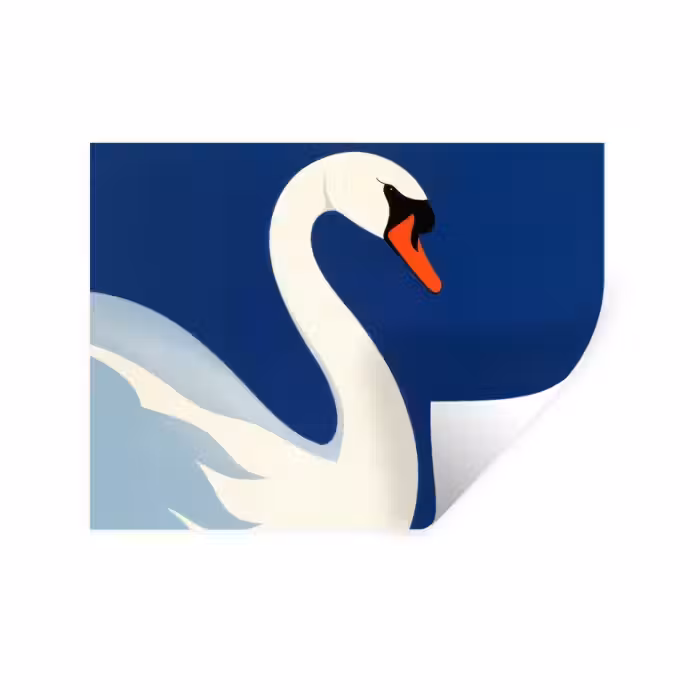 Wandtattoo – Schwan - Weiß - Schnabel - Illustration