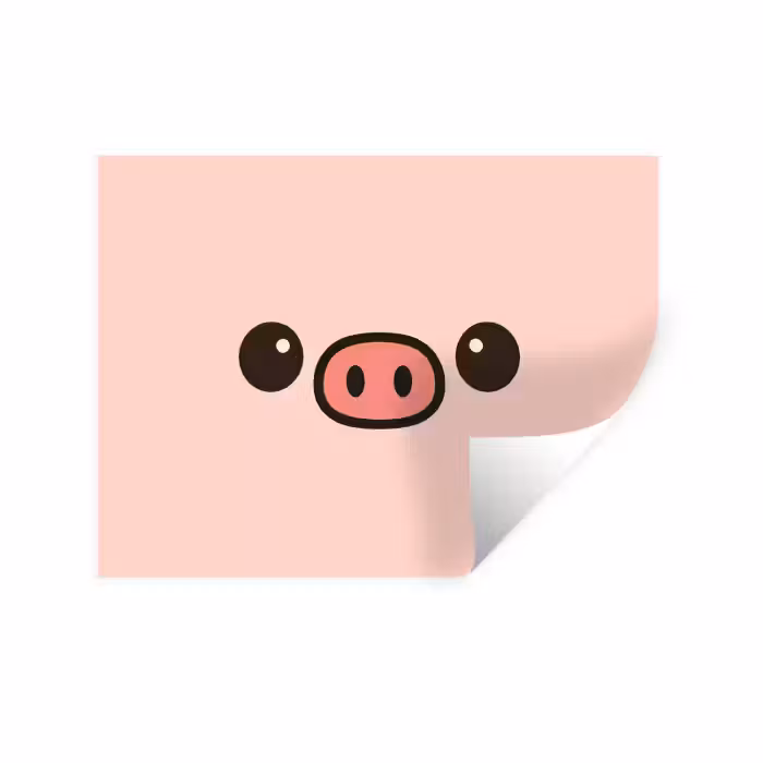 Wandtattoo – Schwein - Rosa - Minimalistisch