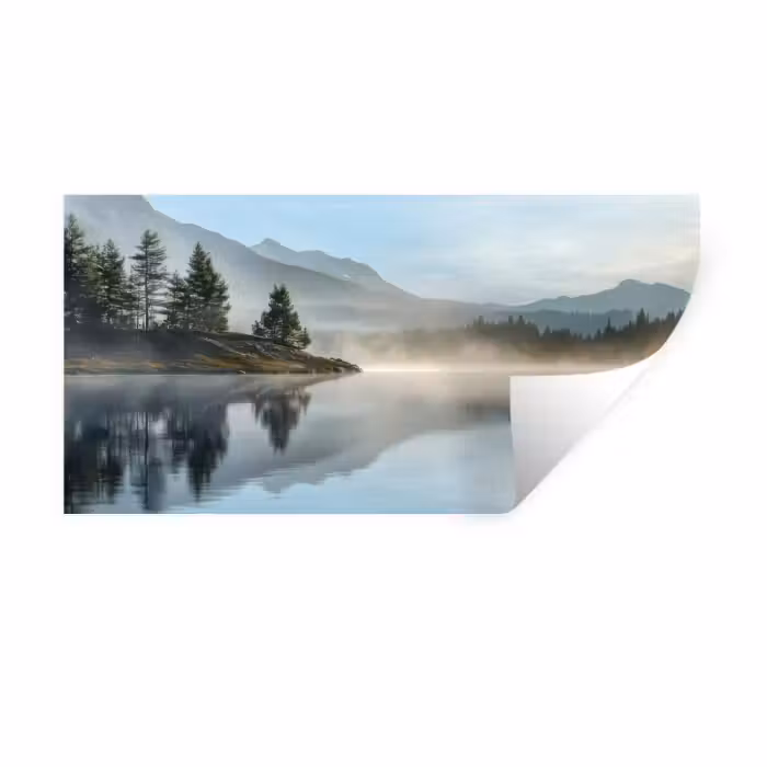 Wandtattoo – See - Nebel - Berge - Landschaft