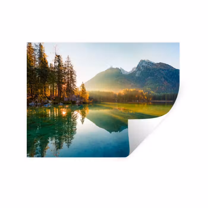 Wandtattoo – See - Wald - Berge - Natur - Sonne - Landschaft