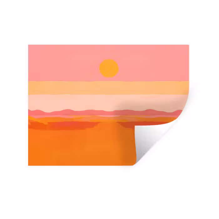 Wandtattoo – Sonne - Abstrakt - Landschaft - Orange