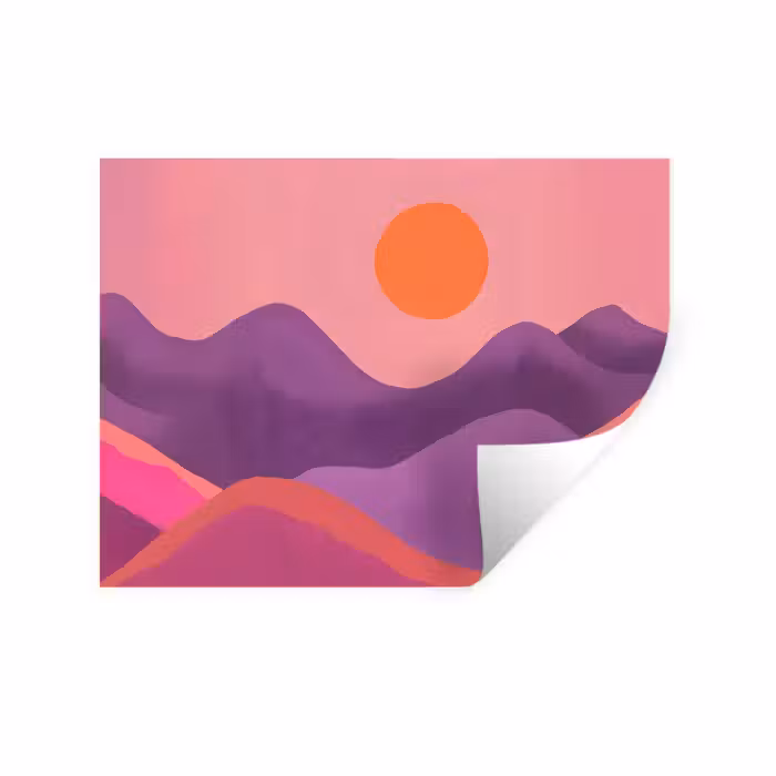 Wandtattoo – Sonne - Hügel - Lila - Abstrakt