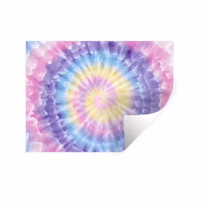 Wandtattoo – Spirale - Krawattenfärbung - Pastellfarbtöne