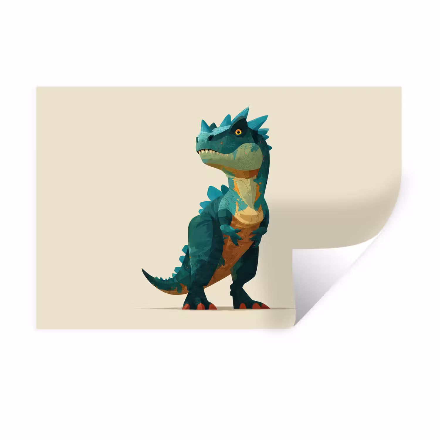 Wandtattoo – Stacheln - Dino - Blau - Muskulös