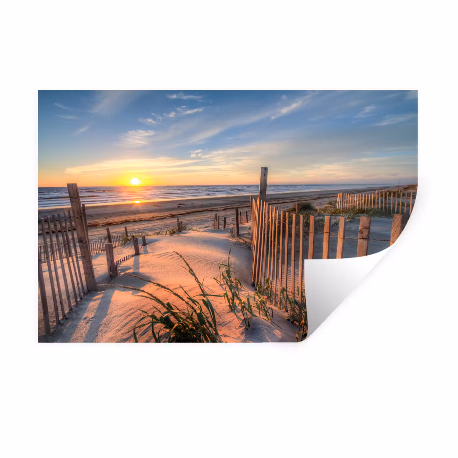 Wandtattoo – Strand - Meer - Düne - Sonnenuntergang - Landschaft