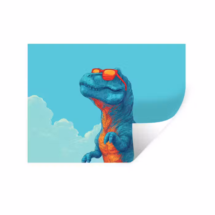 Wandtattoo – T-Rex - Blau - Wolken - Sonnenbrille