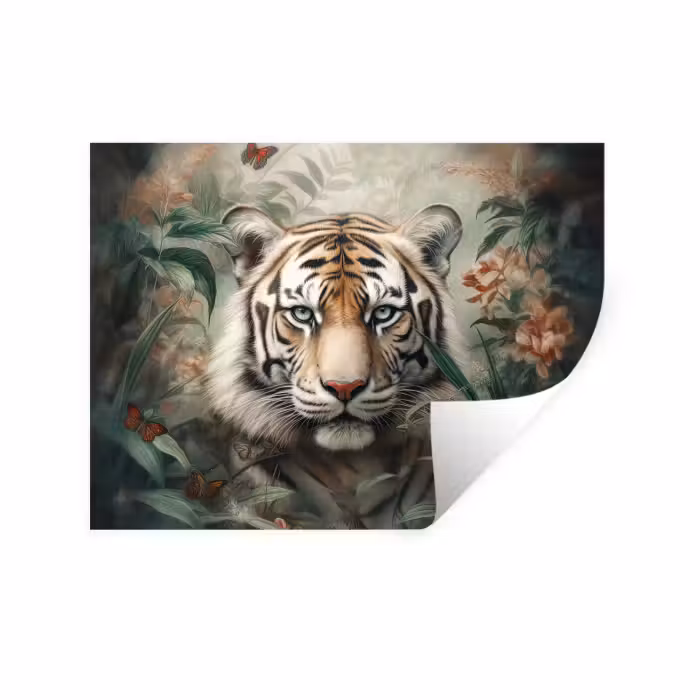 Wandtattoo – Tiger - Schmetterlinge - Tiere - Dschungel - Blumen