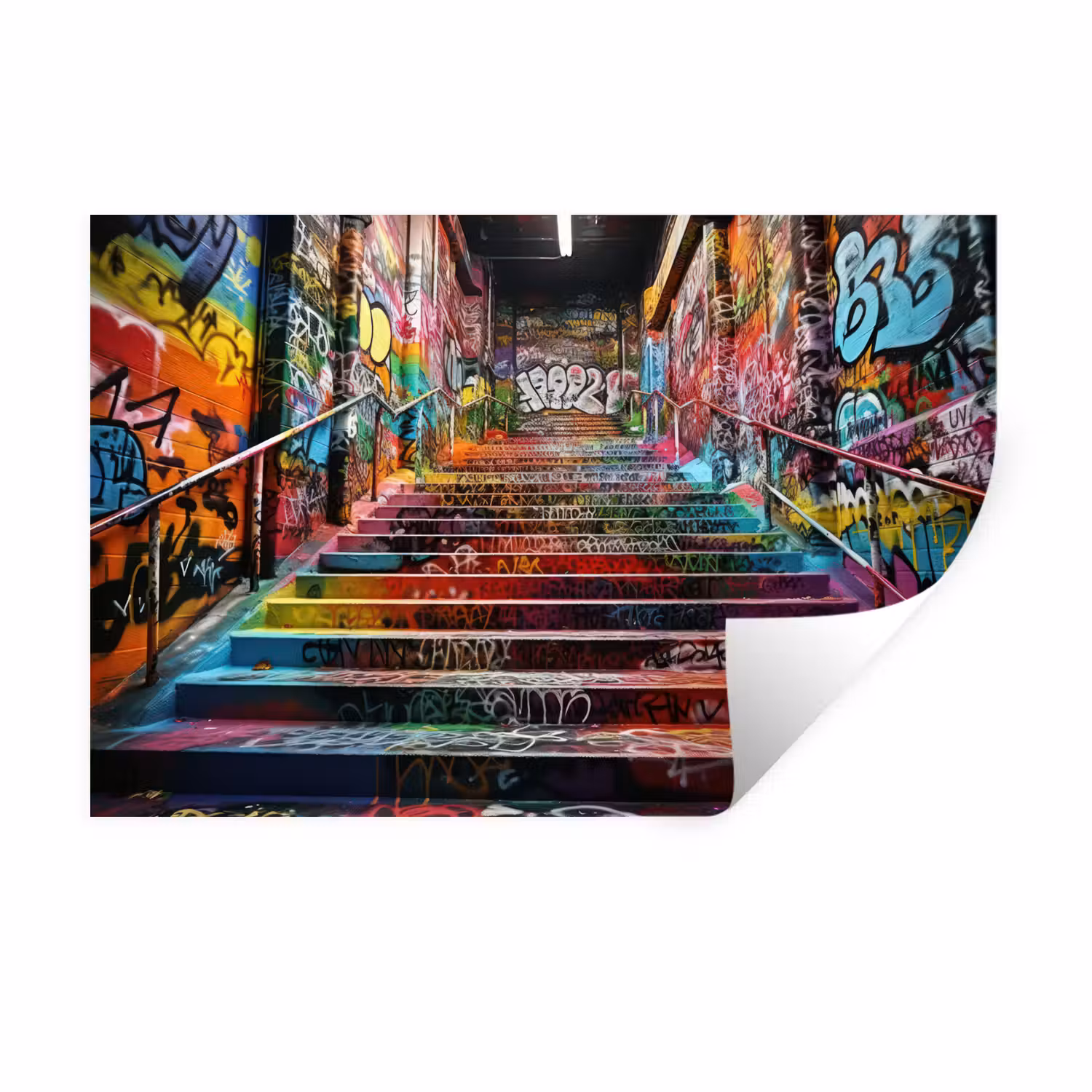 Wandtattoo – Treppe - Graffiti - Farben - Kunst