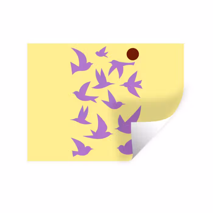 Wandtattoo – Vögel - Kreis - Gelb - Bewegung