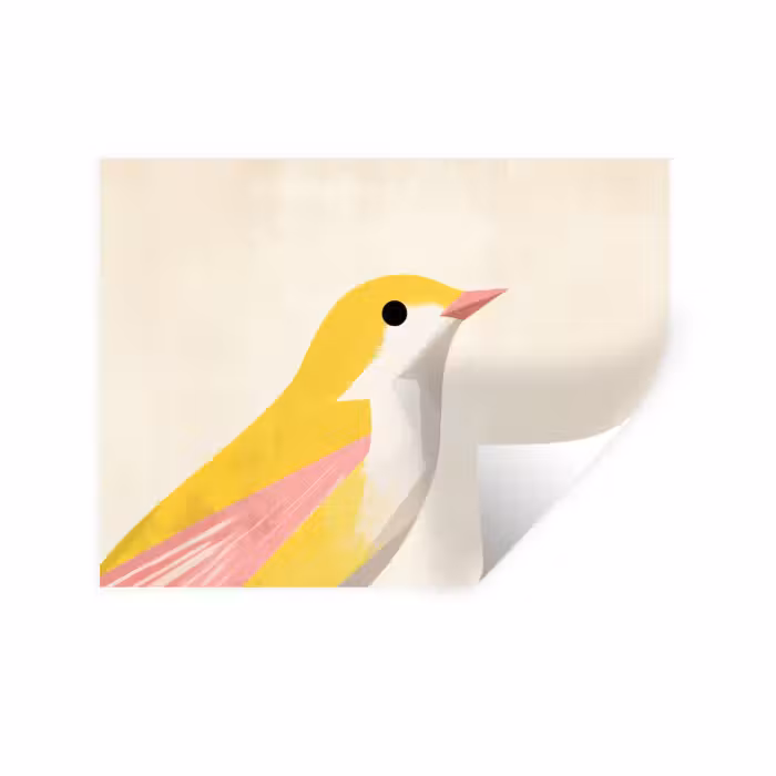 Wandtattoo – Vogel - Minimalistisch - Gelb