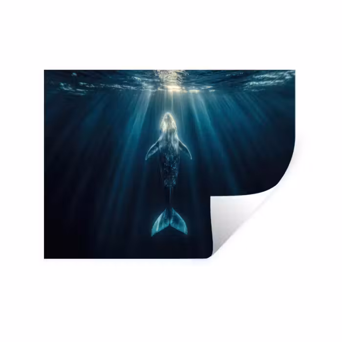 Wandtattoo – Wal - Wasser - Sonnenstrahlen - Blau
