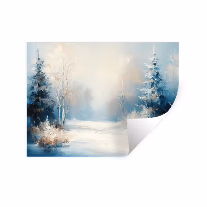 Wandtattoo – Wald – Winter – Natur – Abstrakt – Schnee