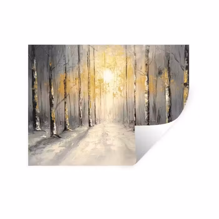 Wandtattoo – Winter - Abstrakt - Schnee - Natur - Sonne