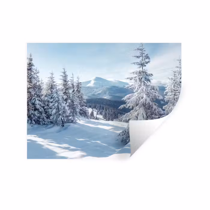 Wandtattoo – Winterlandschaft - Natur - Berge - Bäume - Schnee