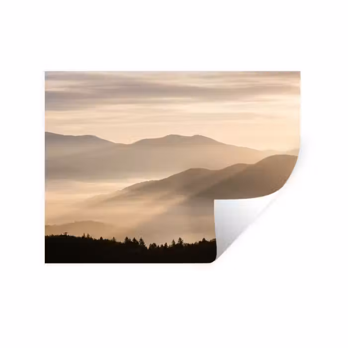 Wandtattoo – Berge - Nebel - Sonnenstrahlen