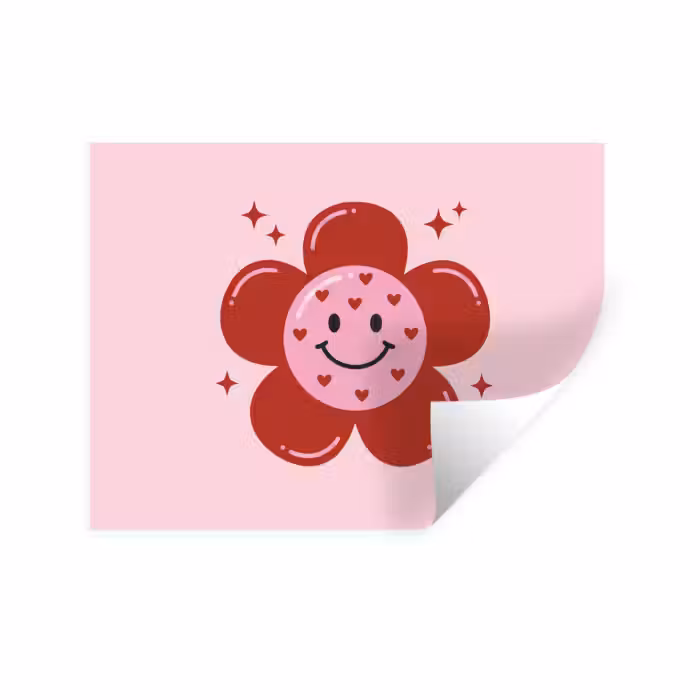 Wandtattoo – Blume - Rosa - Herzen