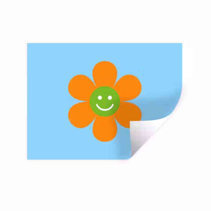 Wandtattoo – Blume - Smiley - Farbenfroh