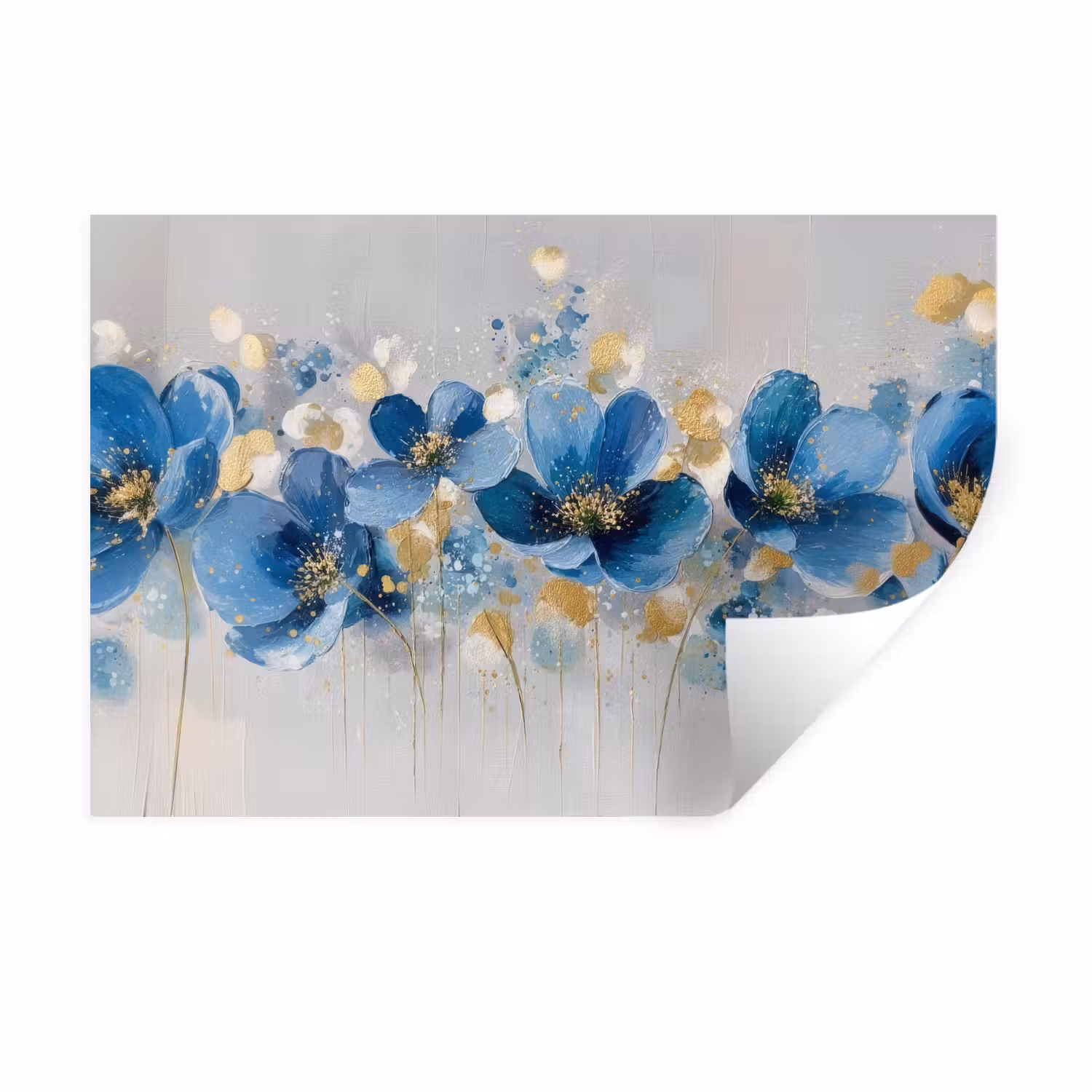 Wandtattoo – Blumen - Blau - Abstrakt