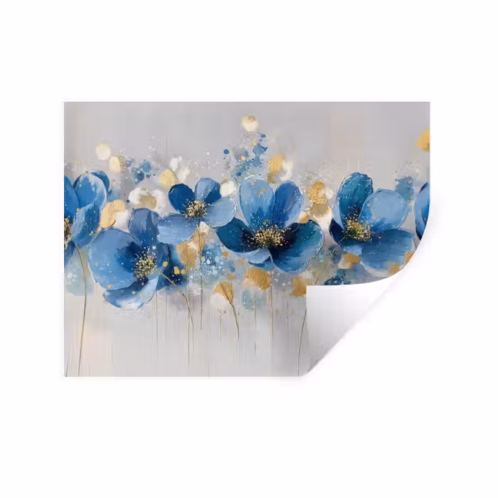 Wandtattoo – Blumen - Blau - Abstrakt