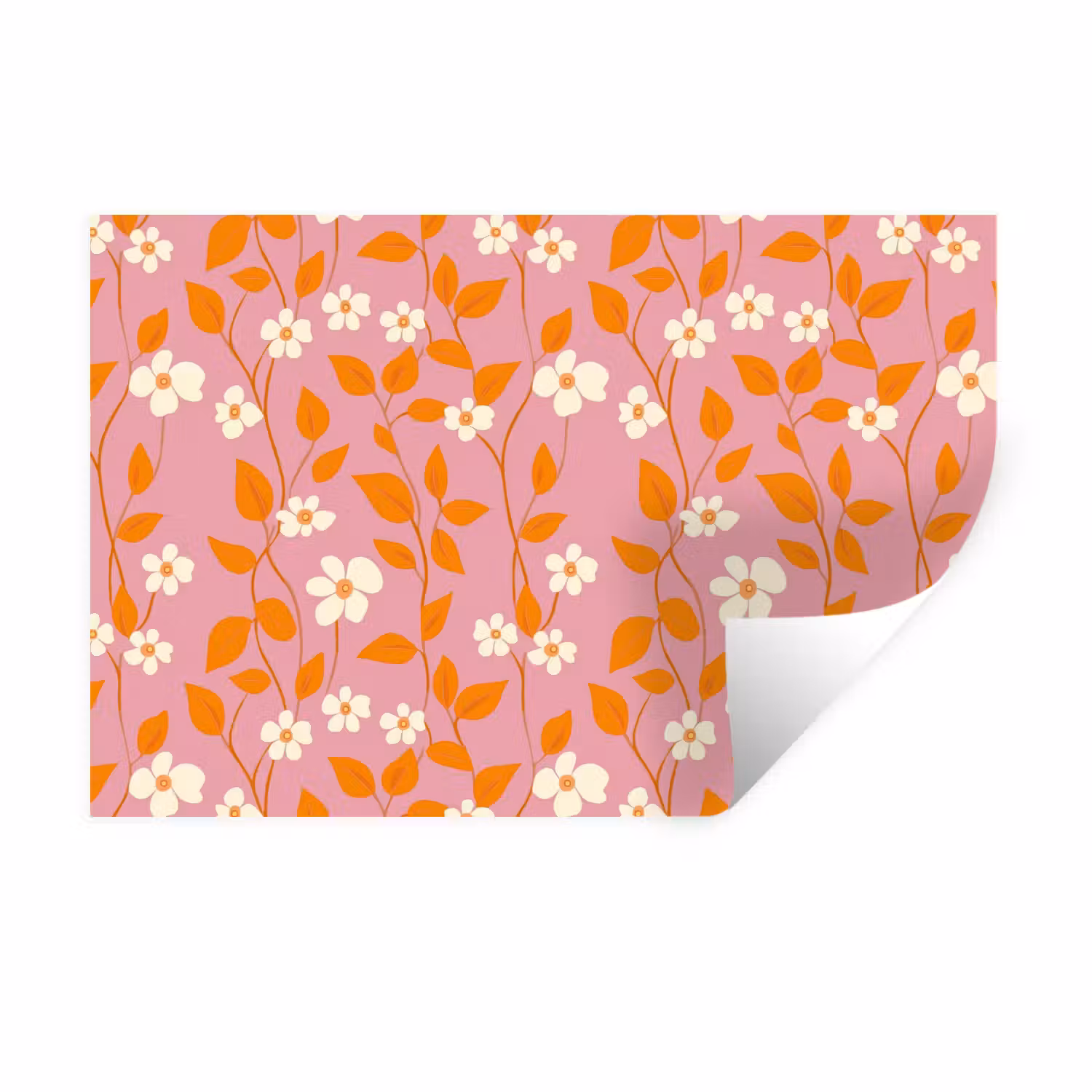 Wandtattoo – Blumen - Muster - Orange