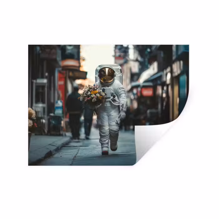 Wandtattoo – Blumenstrauß - Blumen - Bunt - Astronaut