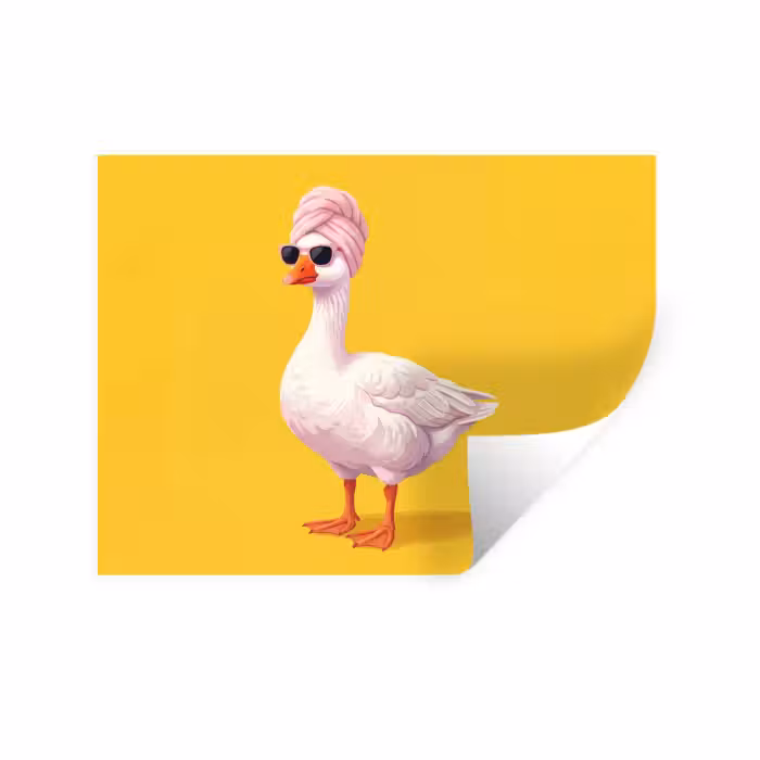 Wandtattoo – Duck - Sonnenbrille - Gelb