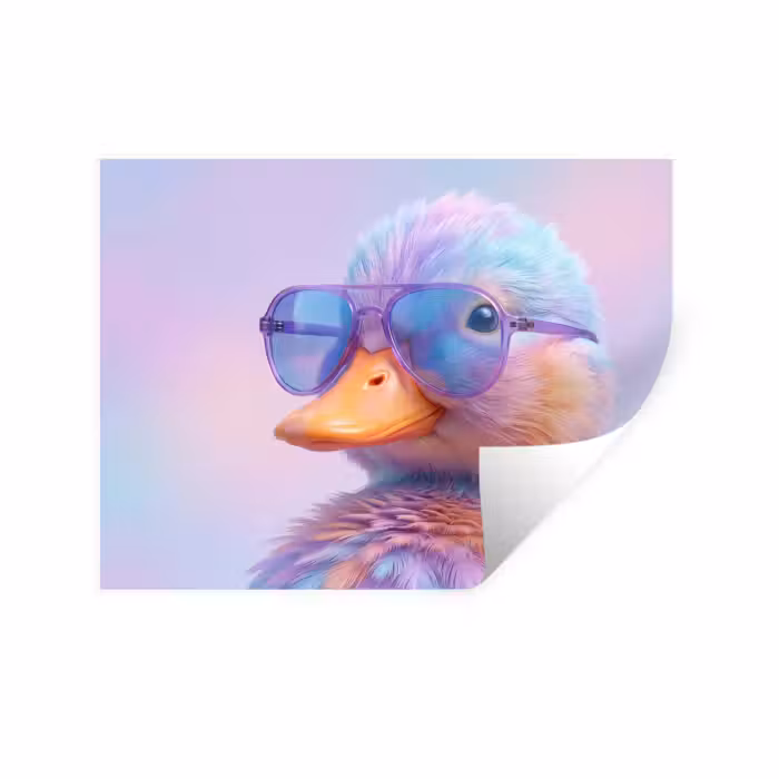 Wandtattoo – Ente - Brille - Pastell