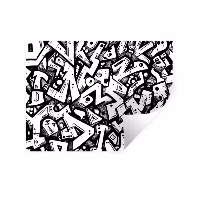 Wandtattoo – Formen - Buchstaben - Graffiti - Schwarz