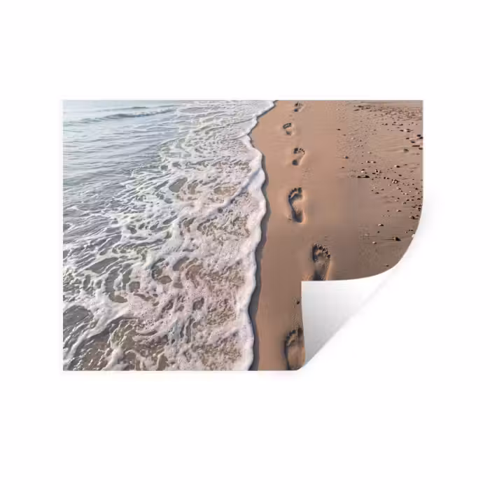 Wandtattoo – Fußstapfen - Gezeitenlinie - Meer