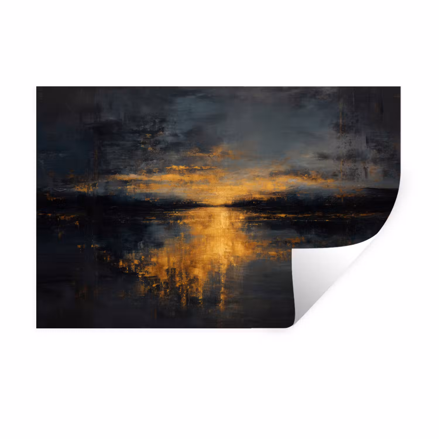Wandtattoo – Goldene Reflexion auf dem Wasser