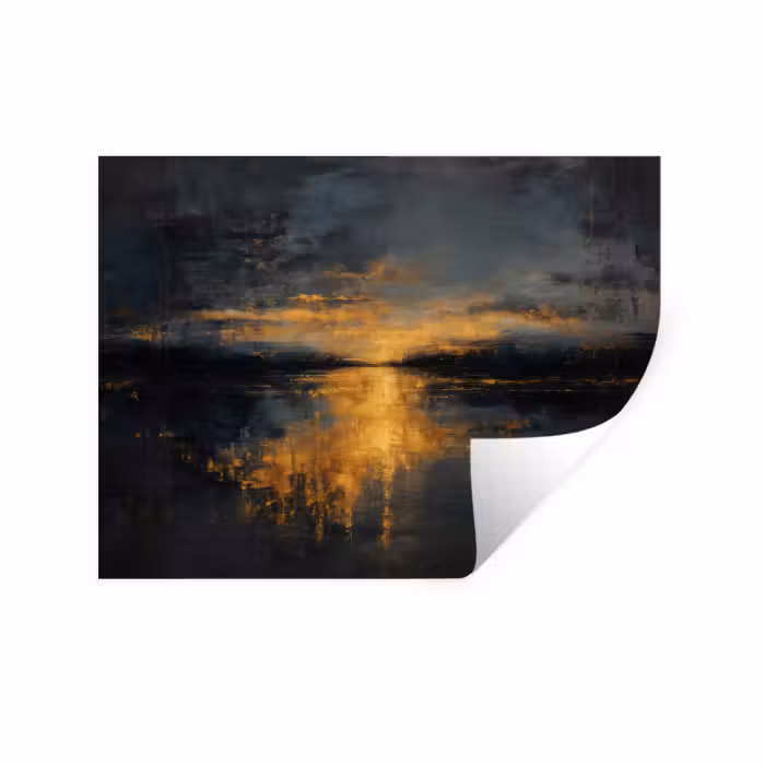 Wandtattoo – Goldene Reflexion auf dem Wasser